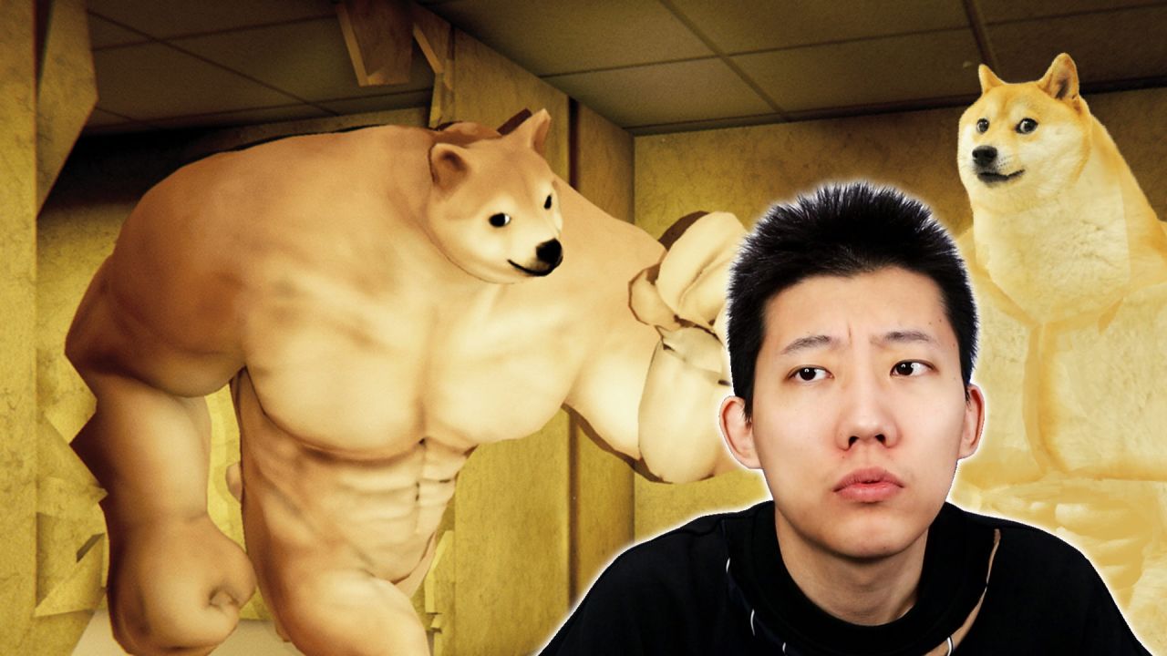 肌肉柴犬在后面追你,想办法逃出去,doge狗头后室_腾讯视频