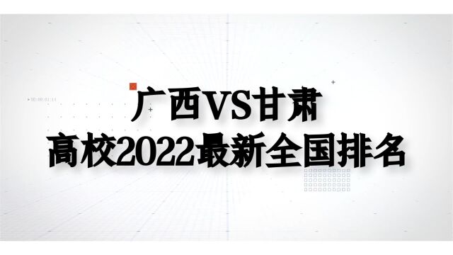 广西VS甘肃:高校2022最新全国排名,哪个省的高等教育更强?