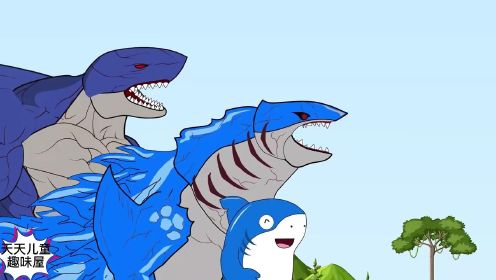 哥斯拉怪兽系列:三头变异鲨斯拉震撼来袭,大战狂暴金刚家族!
