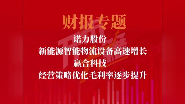 财报专题诺力股份、赢合科技