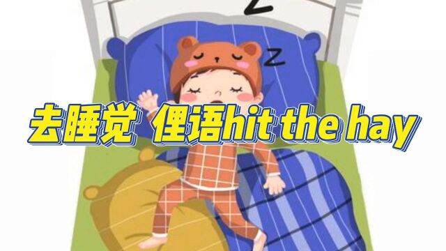 去睡觉hit the hay