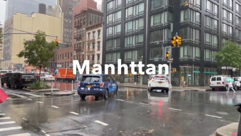 纽约市雨中漫步-在曼哈顿雨中漫步，纽约4k Rain Ambie。#唐加文#