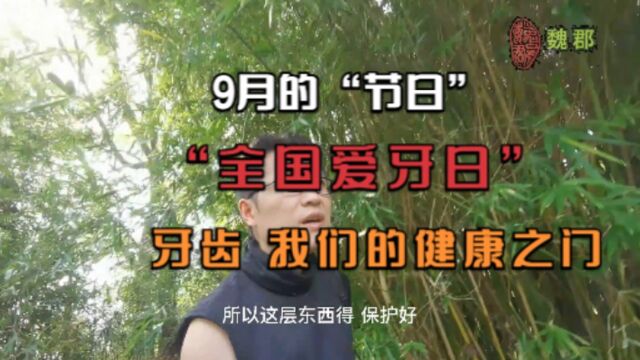 魏郡:《9月的节日》9月20日“全国爱牙日”,牙齿,健康之门