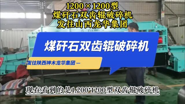 煤矸石破碎机发往陕西龙华集团,定制型:1212型双齿辊破碎机