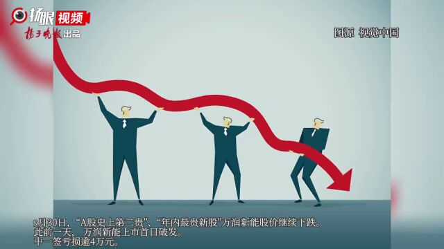 “年内最贵新股”万润新能破发,中一签亏超4万元