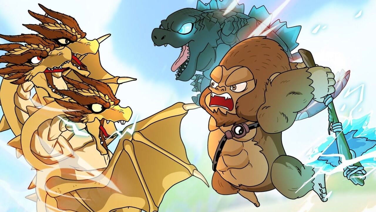 哥斯拉动画 小金刚和小哥斯拉联手大战基多拉,基多拉有帮手吗?