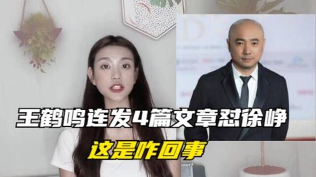 演员王鹤鸣连发四篇文章怼徐峥!这里头的水,深着呢