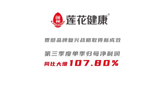 莲花健康品牌复兴战略成效显著 Q3归母净利同比大增107.80%