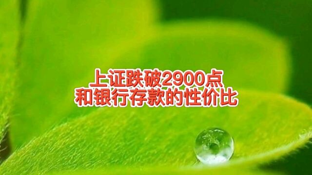 上证跌破2900点,这时候基金定投和银行存款哪个性价比高,咋选择