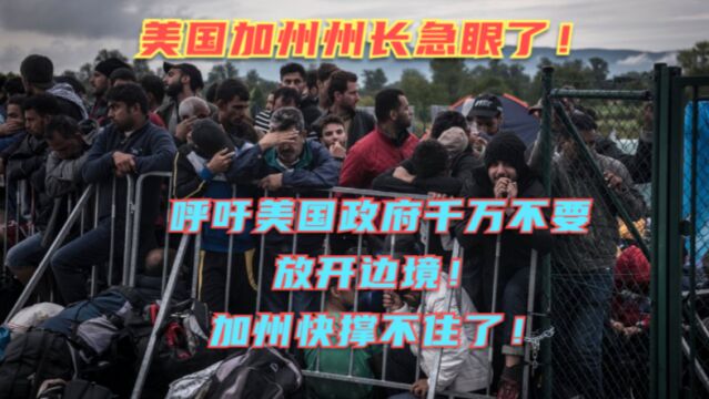 加州州长纽森:非法移民快把我们淹没了!加州处在崩溃的边缘!直呼美国政府千万不要放开边境!