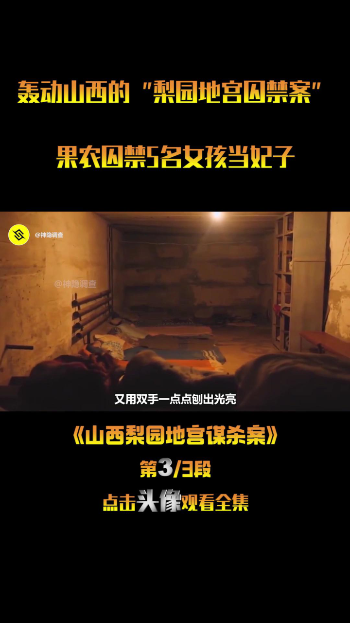 轰动山西的"梨园地宫囚禁案",果农囚禁5名女孩当妃子