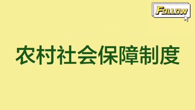 农村社会保障制度