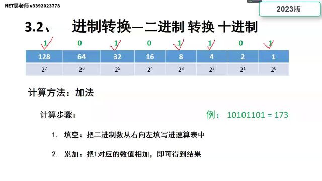 B7 二进制快速转换为10进制