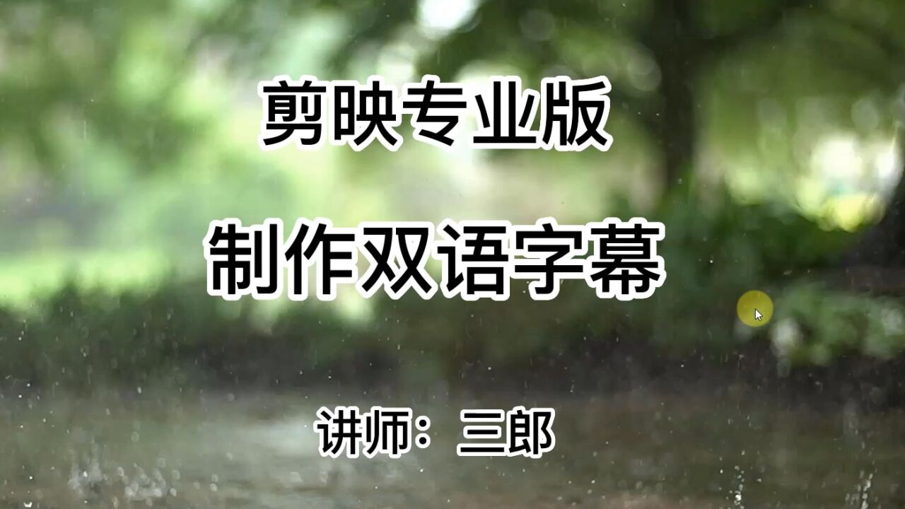 剪映专业版双语字幕怎么添加制作_高清1080P在线观看平台_腾讯视频