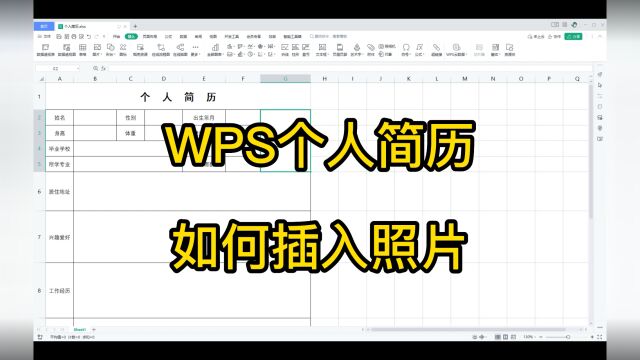 wps个人简历如何插入照片