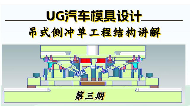 第三期 ,UG汽车钢板模具:单工程结构《悬吊式侧冲》讲解