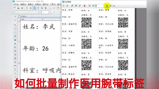 条码软件如何批量制作医用腕带标签