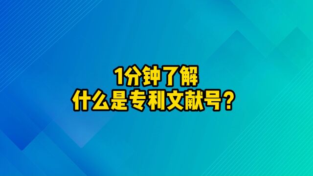 1分钟了解|什么是专利文献号?有什么样的编码规则?