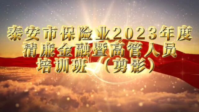 (剪影)泰安市保险行业2023年度清廉金融文化暨高管人员培训班成功举办