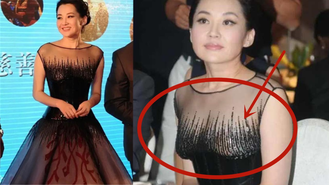 许晴为博眼球勒出巴掌腰,不料胸才是最大亮点,网友:故意的吧!