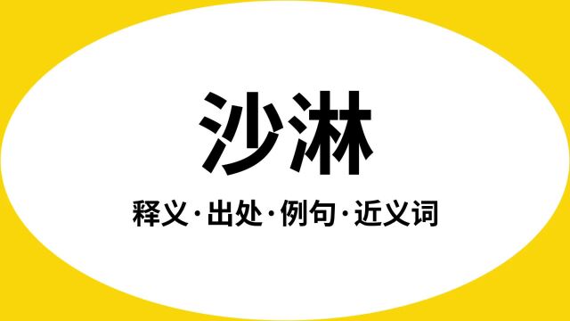 “沙淋”是什么意思?