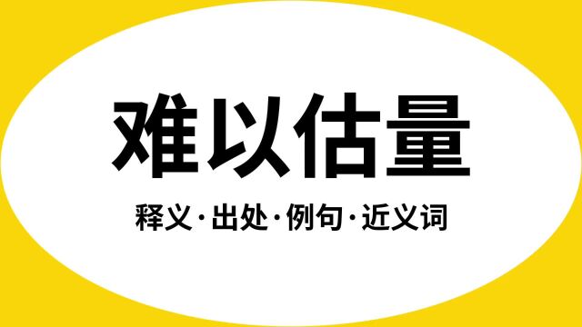 “难以估量”是什么意思?