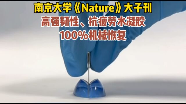 南京大学最新研究成果!100%机械恢复水凝胶