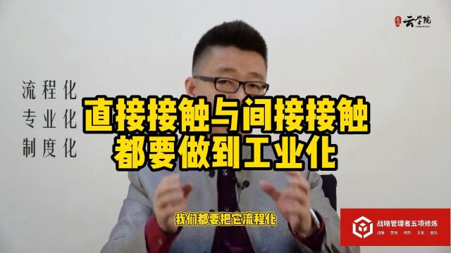 马永强营销工业化:直接接触与间接接触都要做到工业化