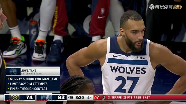 2023/24赛季NBA常规赛：掘金 VS 森林狼 全场回放