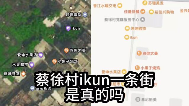 蔡徐村ikun一条街,位置在哪里?是真的吗?