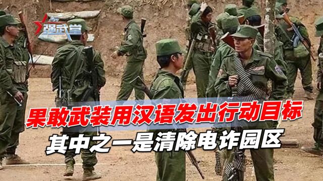 果敢武装用汉语发出行动目标,其中之一是清除电诈园区