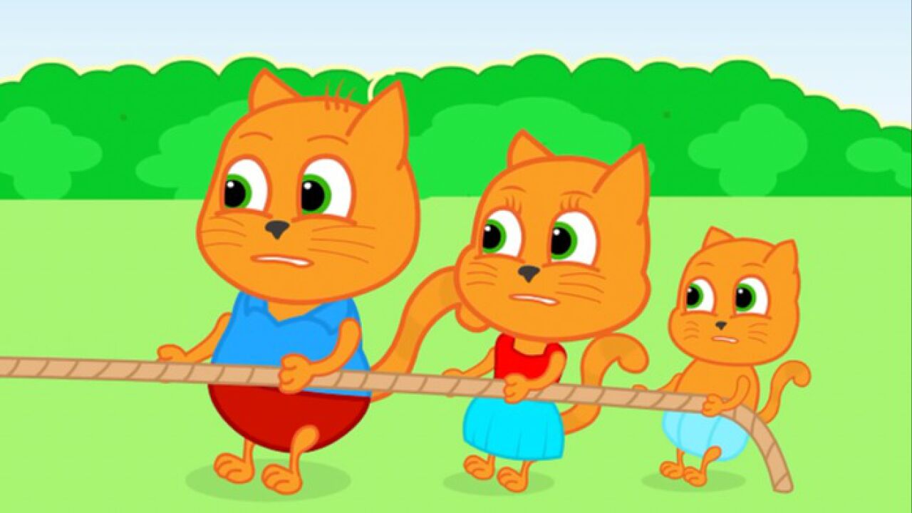 小猫一家的快乐生活,拔河比赛!