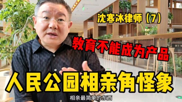 澳洲华人沈寒冰律师认为不要把教育当产品,人民公园相亲角怪象