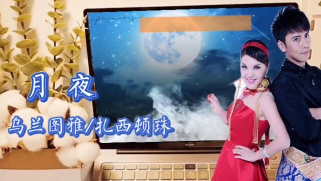 乌兰图雅/扎西顿珠演唱《月夜》一片云雾随风游一轮明月空中走千里草原静悄悄一座毡包孤零零的愁