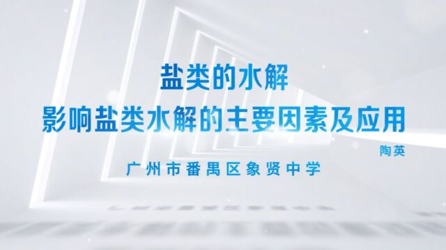 2023 1026 象贤中学 陶英 高二 盐类的水解 影响盐类水解的主要因素及应用 第二课时