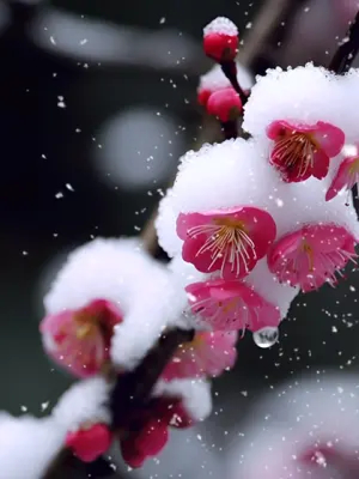 诗词 #雪中梅花 #冬天