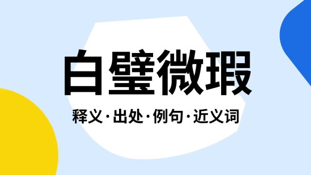 “白璧微瑕”是什么意思?