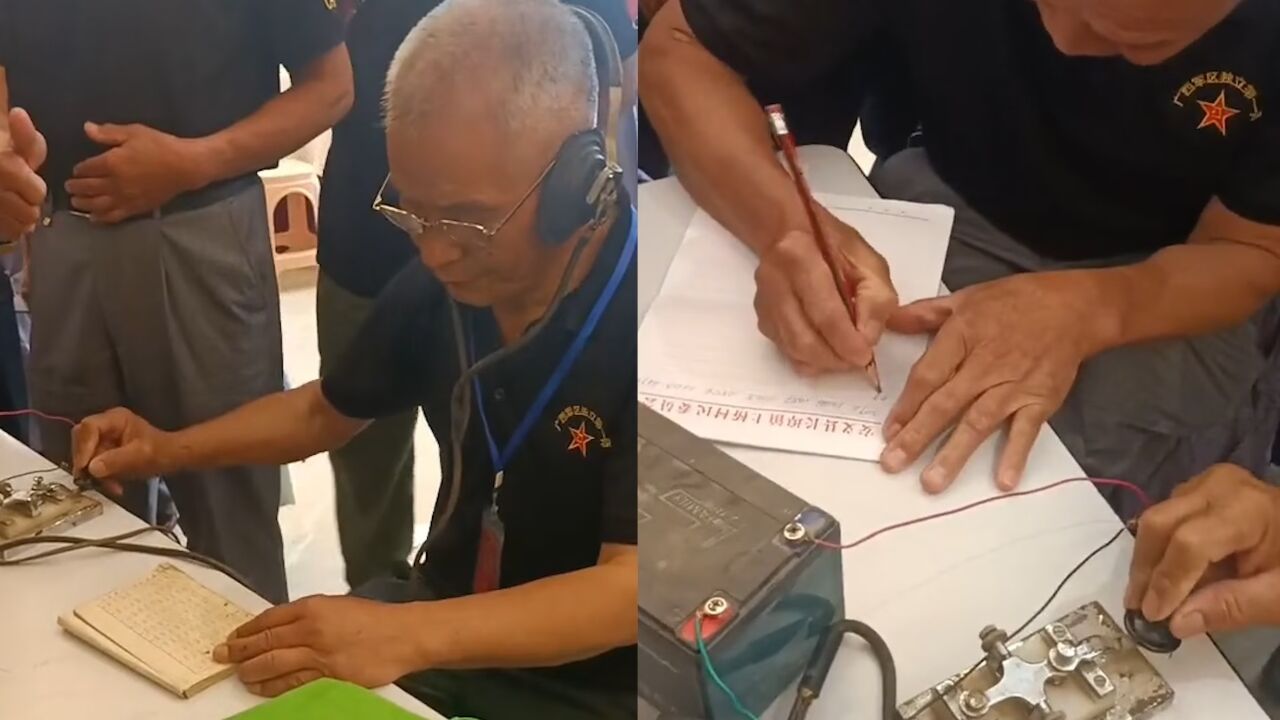 退役老兵重现用电报机发报场景,手速超快拍发稳:刻进骨子的记忆!_腾讯视频