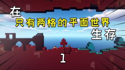 我的世界:在只有两格的平面世界生存1:下界和末地也是平面?_高清1080P在线观看平台_腾讯视频