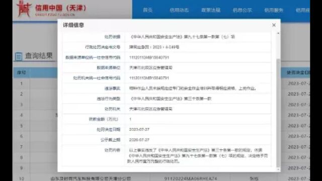 天津一公司因未经安全培训人员上岗作业被罚1万元