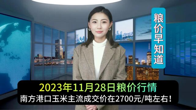 南北港口玉米价格双双走弱,南方港口主流成交价在2700元/吨左右!