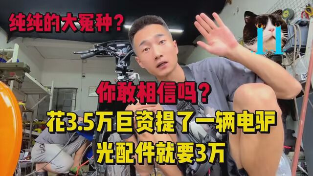 你敢相信吗?我花3.5万巨资提了一辆电驴,光豪华配件就花了3万.#电摩