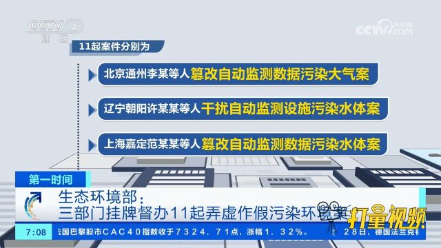 生态环境部:三部门挂牌督办11起弄虚作假污染环境案