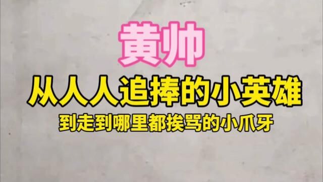 黄帅从人人追捧的小英雄到走到那里都挨骂的小爪牙 #那些年一起追过的