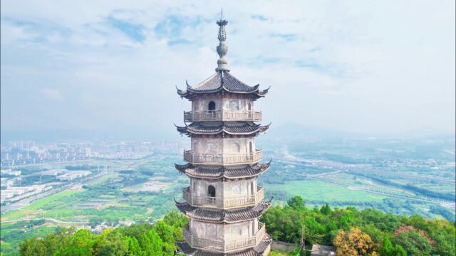 合肥巢湖:再游鼓山寺,鼓山塔暂停游览,无人机飞一下,秋景如画