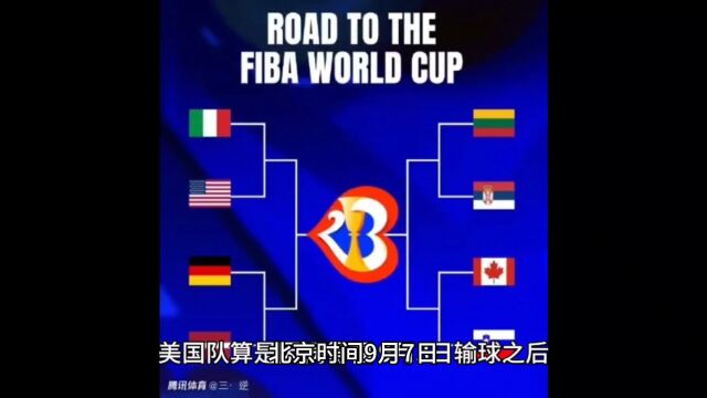 世界杯四强对阵:美国VS德国+加拿大VS塞尔维亚半决赛欧美争霸