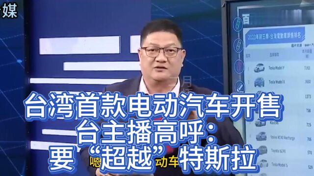 台湾首款本土电动汽车开售 台主播信心满满呼:要“超越”特斯拉