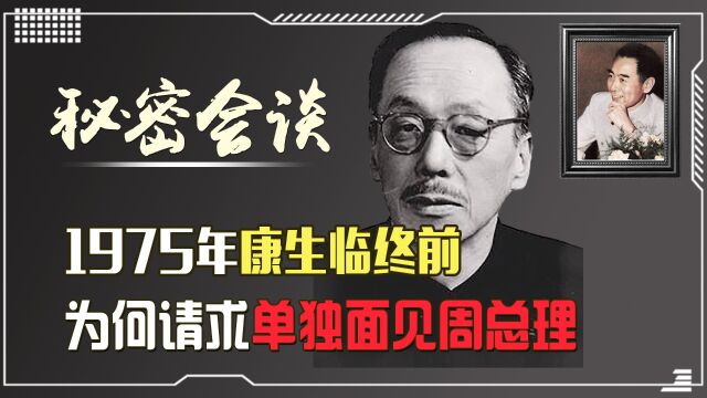 1975年康生临终前,请求单独面见周总理,对话结束后总理神情严肃