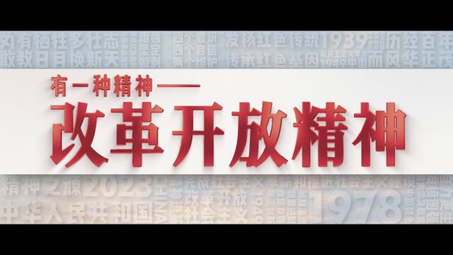 有一种精神丨以改革开放精神辉映伟大新时代