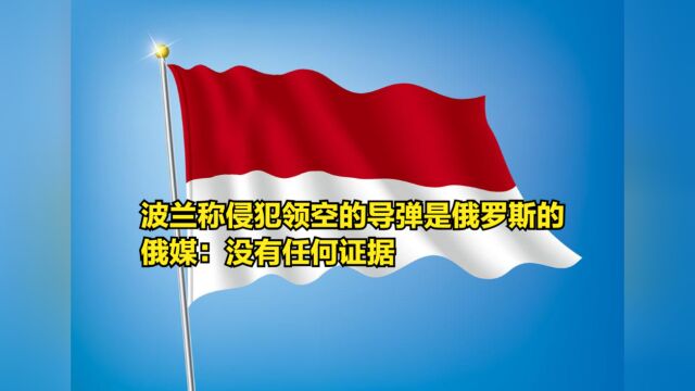 又改口?波兰称侵犯其领空的导弹是俄罗斯的,俄媒:没有任何证据